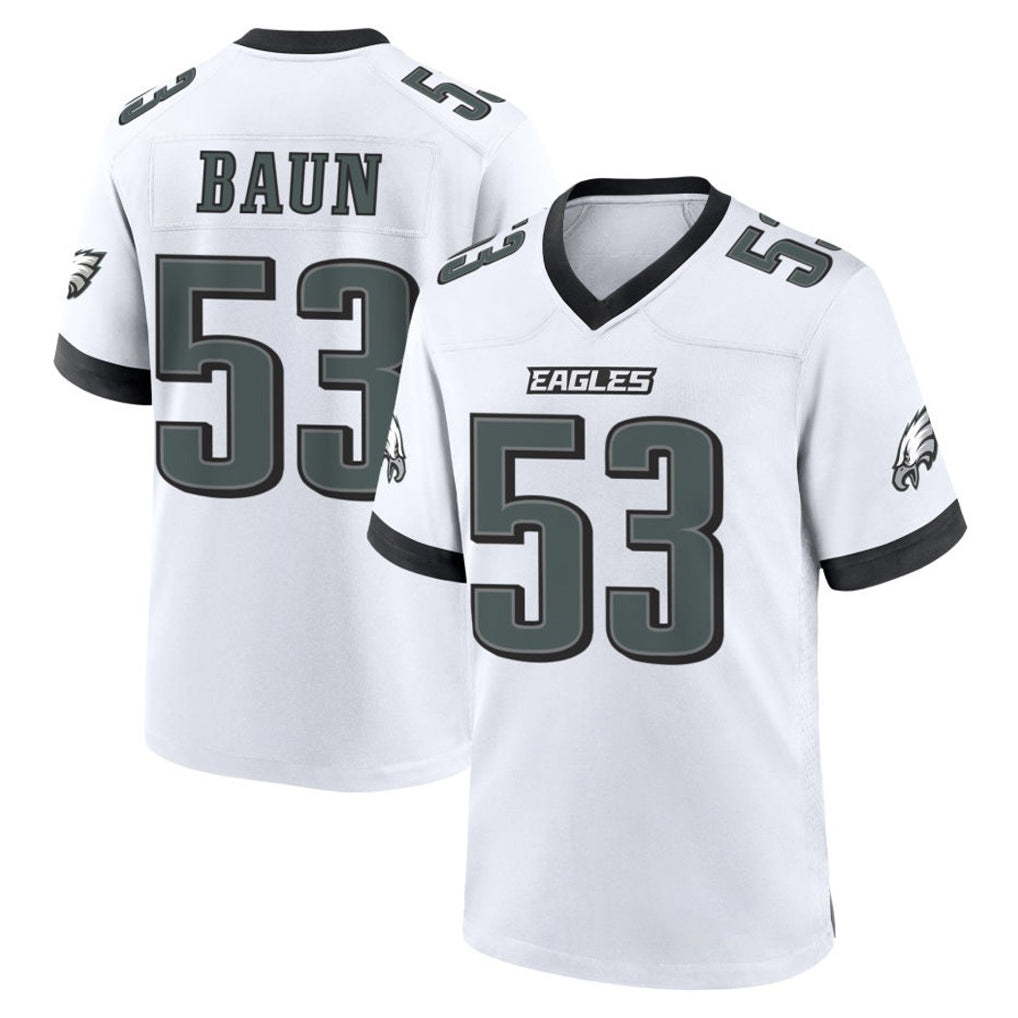 Choea P.Eagles #53 Zack Baun Player White Game Home Stitched Jerseys