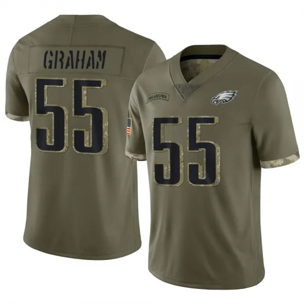 Choea P.Eagles #55 Brandon Graham Player Salute To Service Olive Stitched Jerseys
