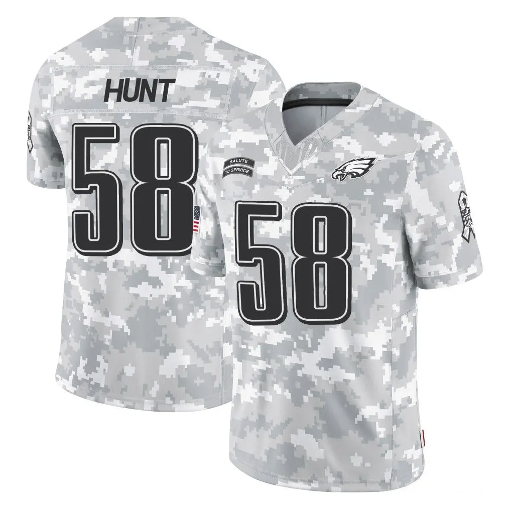 Choea P.Eagles #58 Jalyx Hunt Player Arctic Camo Salute to Service Limited Game Stitched Jerseys