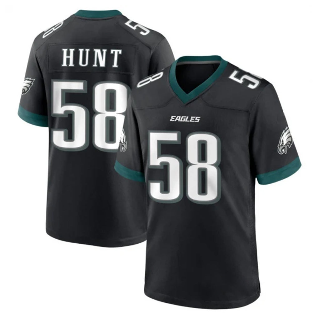 Choea P.Eagles #58 Jalyx Hunt Player Black Game Home Stitched Jerseys