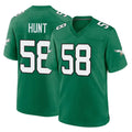Choea P.Eagles #58 Jalyx Hunt Player Green Kelly Alternate Home Game Stitched Jerseys