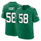 Choea P.Eagles #58 Jalyx Hunt Player Green Kelly Alternate Home Game Stitched Jerseys