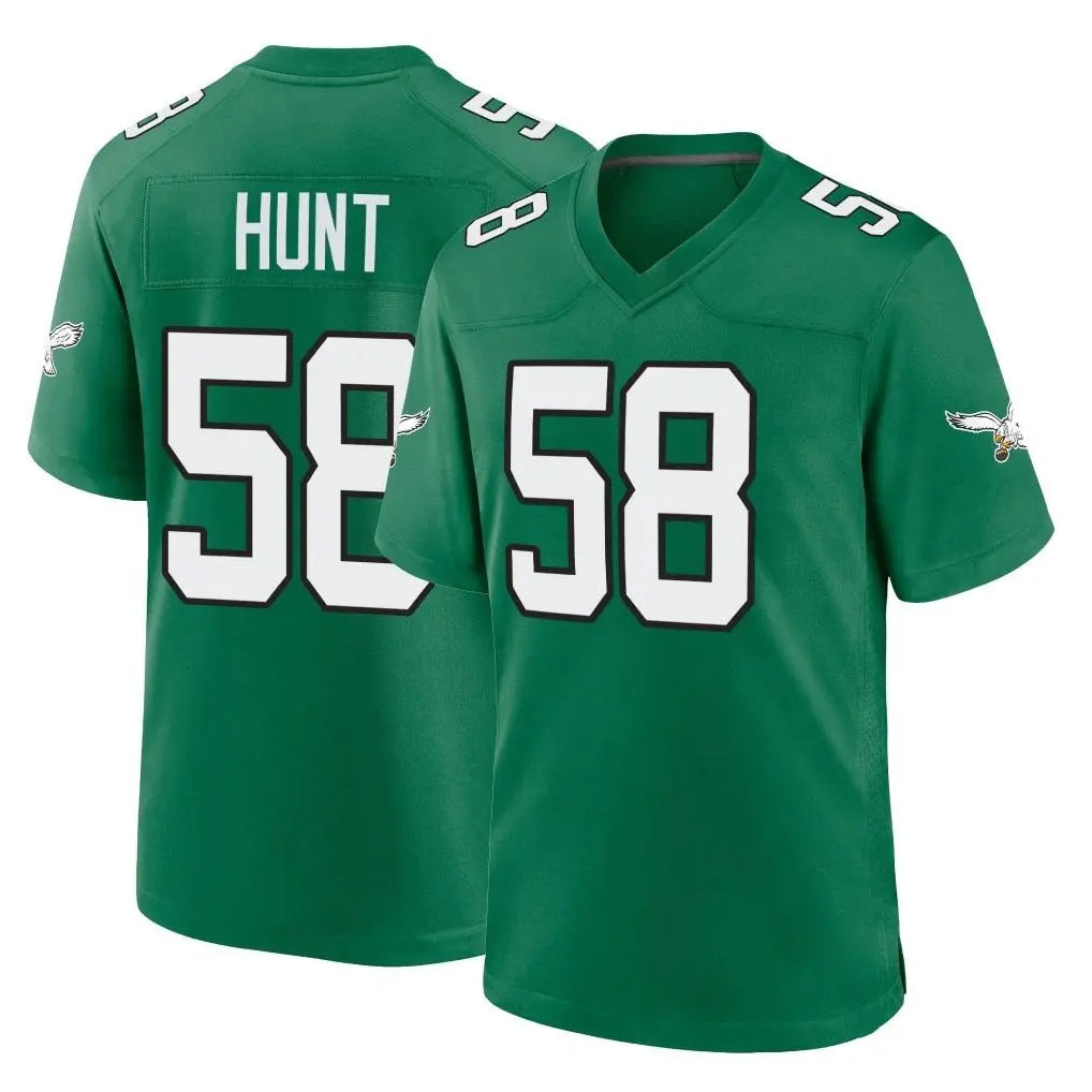 Choea P.Eagles #58 Jalyx Hunt Player Green Kelly Alternate Home Game Stitched Jerseys