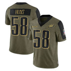 Choea P.Eagles #58 Jalyx Hunt Player Olive Salute To Service Limited Game Stitched Jerseys