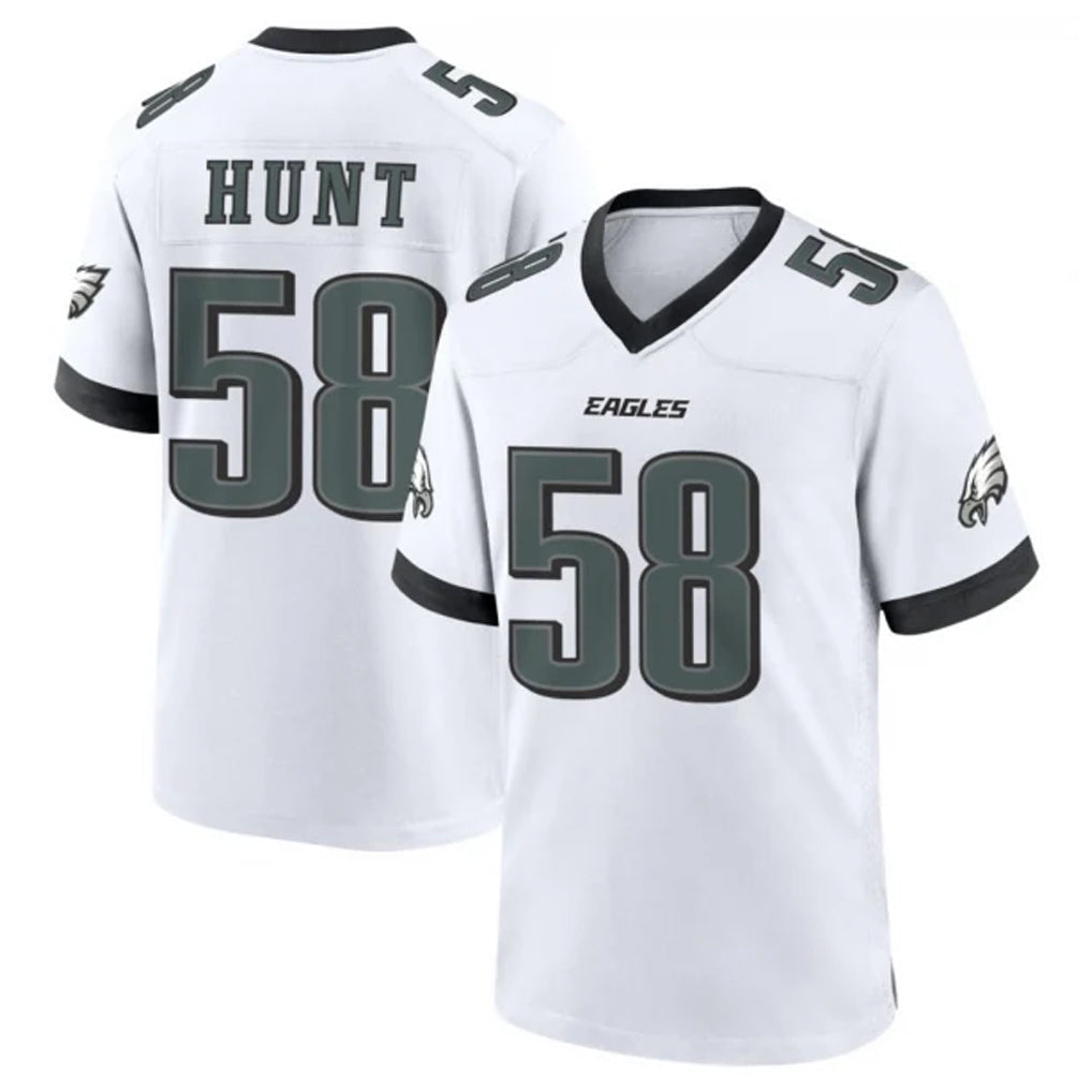 Choea P.Eagles #58 Jalyx Hunt Player White Game Home Stitched Jerseys