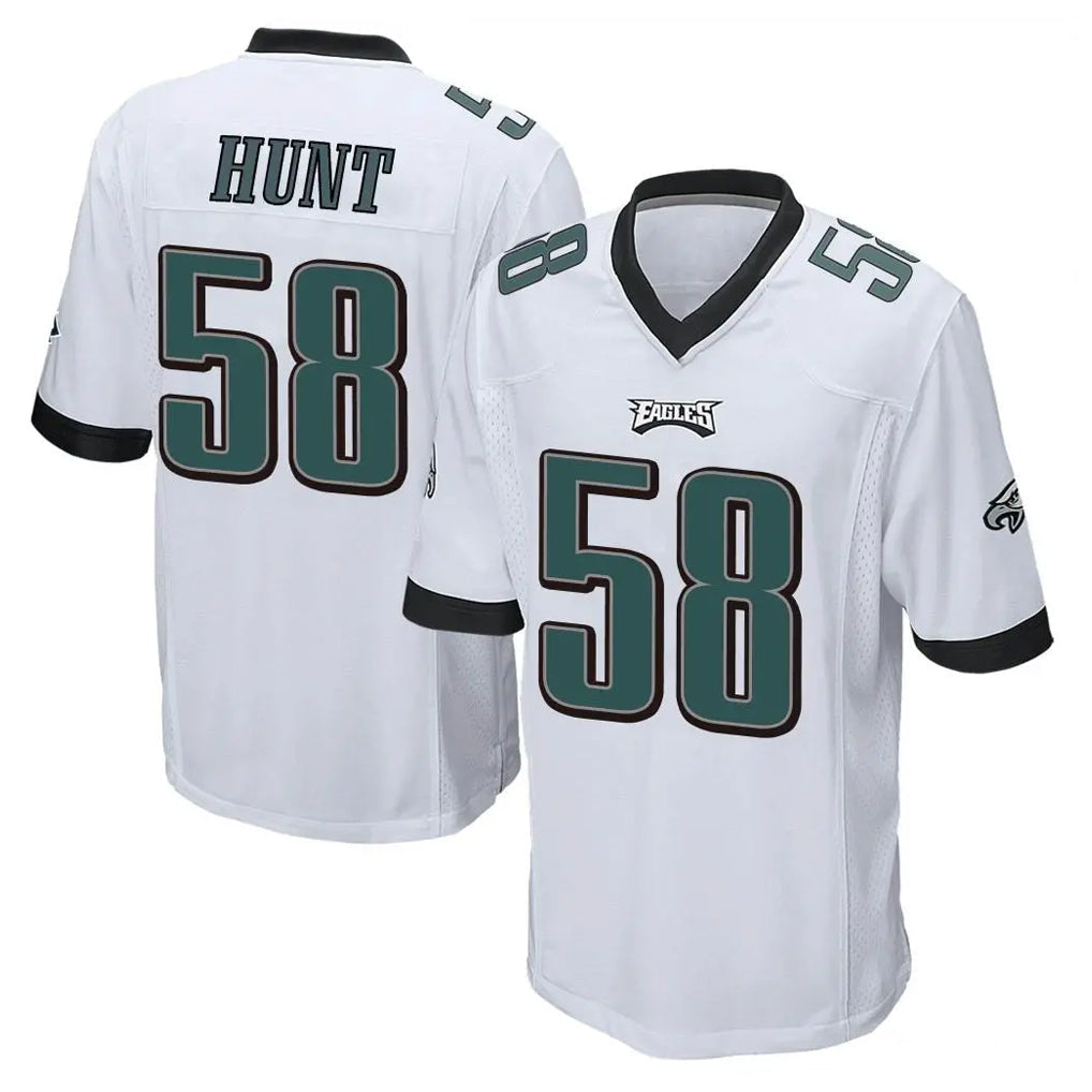 Choea P.Eagles #58 Jalyx Hunt Player White Home Game Stitched Jerseys