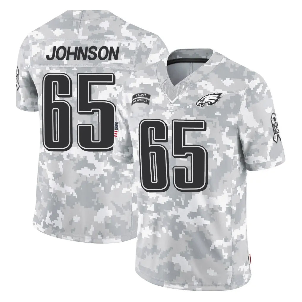 Choea P.Eagles #65 Lane Johnson Player Arctic Camo Salute to Service Limited Game Stitched Jerseys