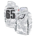 Choea P.Eagles #65 Lane Johnson Player Arctic Camo Salute to Service Pullover Hoodies Limited Game Stitched Jerseys