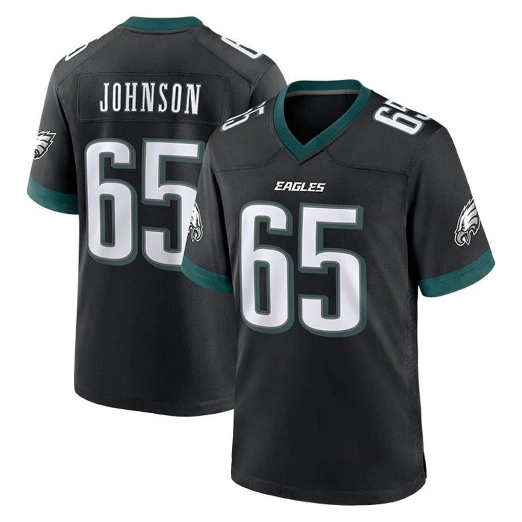 Choea P.Eagles #65 Lane Johnson Player Black Game Home Stitched Jerseys