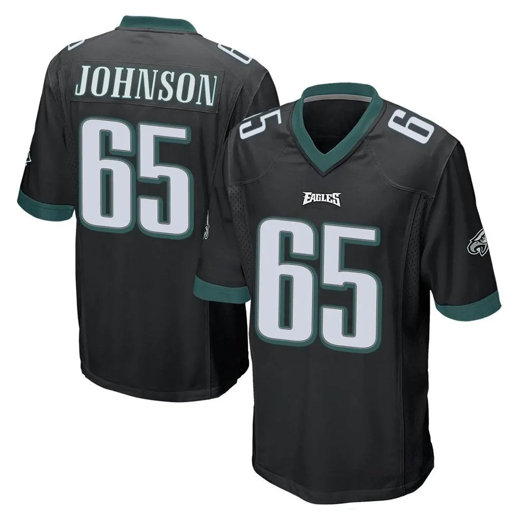 Choea P.Eagles #65 Lane Johnson Player Black Home Game Stitched Jerseys