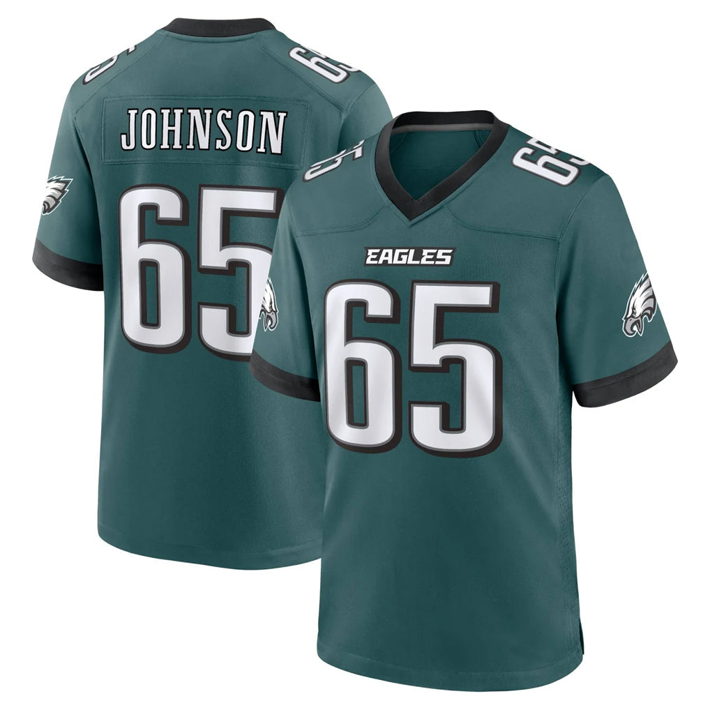 Choea P.Eagles #65 Lane Johnson Player Green Home Game Stitched Jerseys