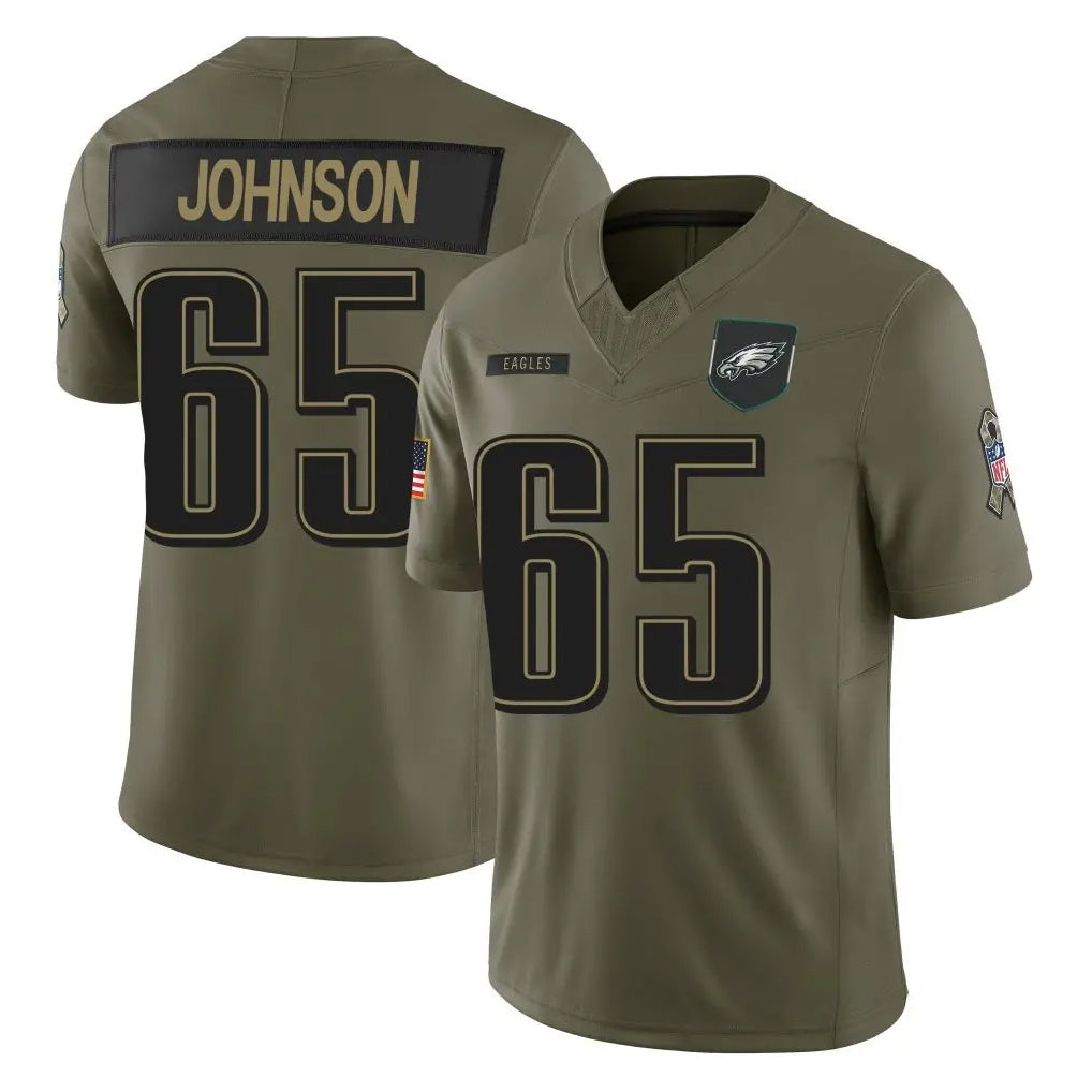 Choea P.Eagles #65 Lane Johnson Player Olive 2025 Salute To Service Limited Stitched Jerseys
