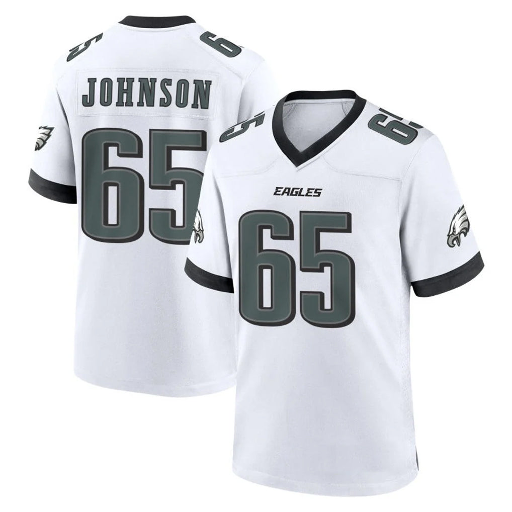 Choea P.Eagles #65 Lane Johnson Player White Game Home Stitched Jerseys