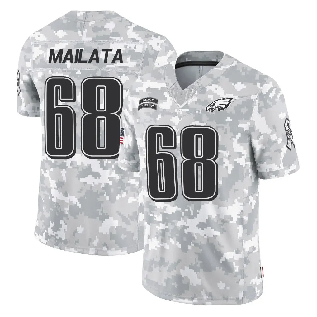 Choea P.Eagles #68 Jordan Mailata Player Arctic Camo Salute to Service Limited Game Stitched Jerseys