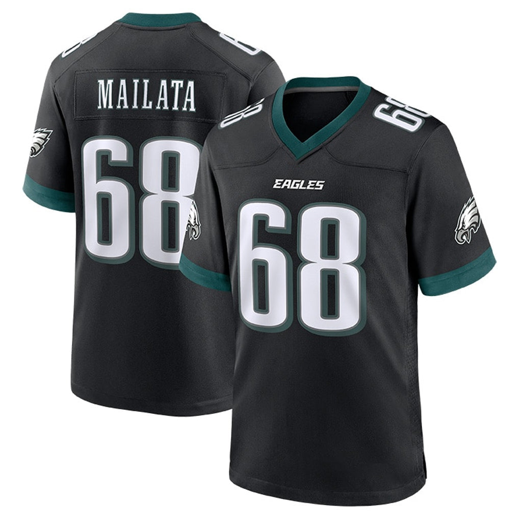 Choea P.Eagles #68 Jordan Mailata Player Black Game Home Stitched Jerseys