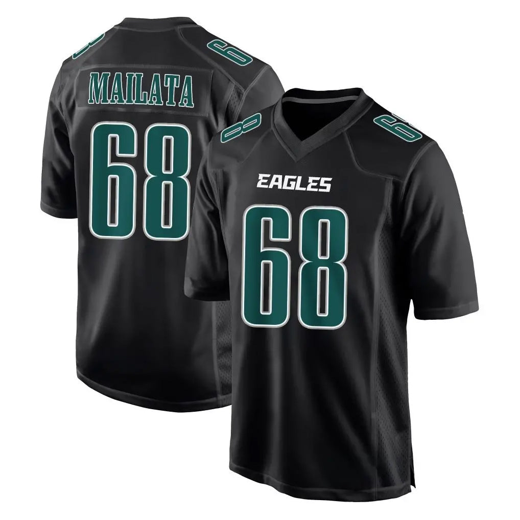 Choea P.Eagles #68 Jordan Mailata Player Carbon Black Fashion Home Game Stitched Jerseys