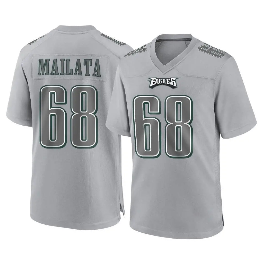 Choea P.Eagles #68 Jordan Mailata Player Gray Atmosphere Fashion Home Game Stitched Jerseys