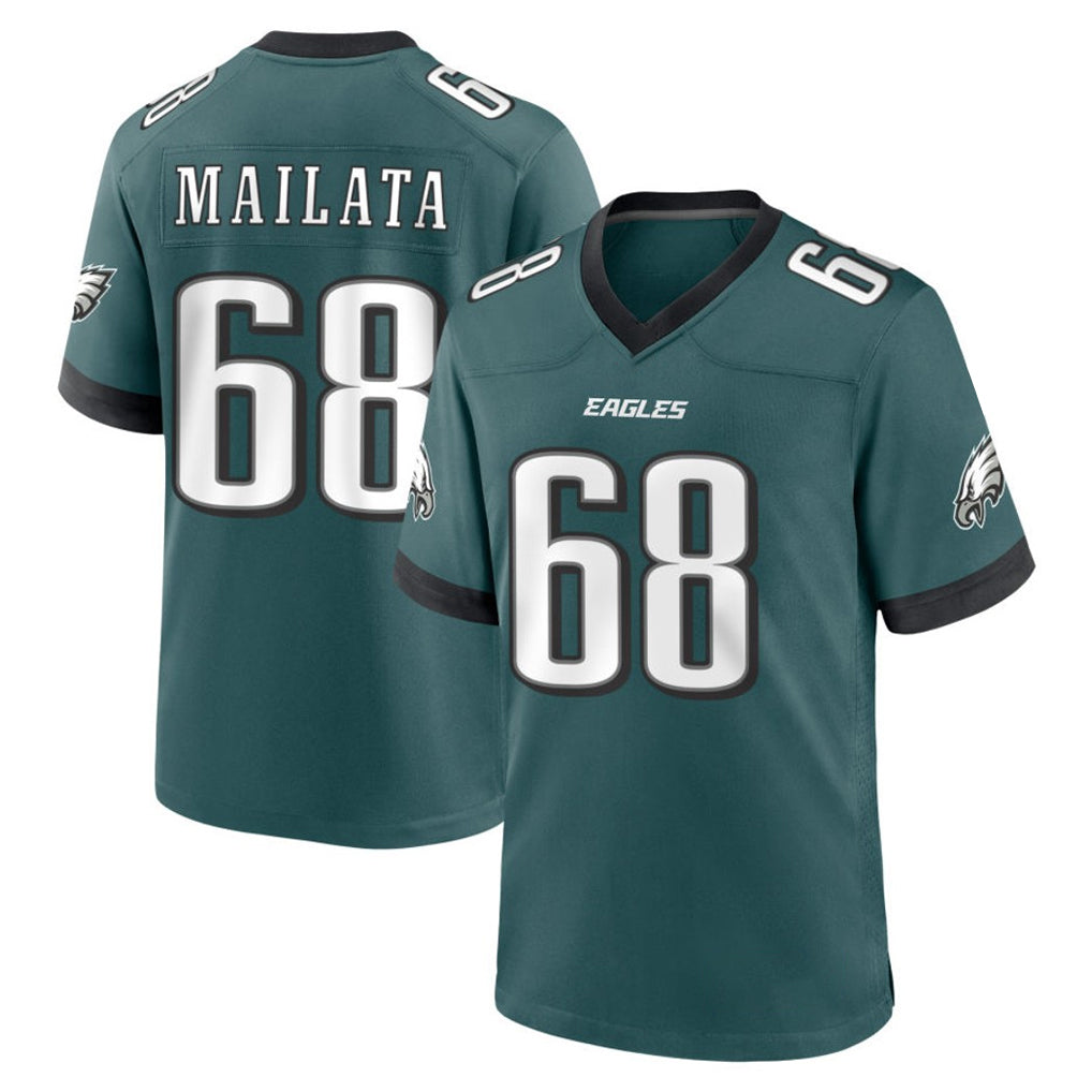 Choea P.Eagles #68 Jordan Mailata Player Green Home Game Stitched Jerseys