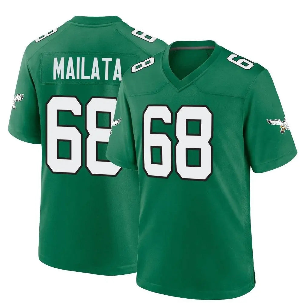 Choea P.Eagles #68 Jordan Mailata Player Green Kelly Alternate Home Game Stitched Jerseys