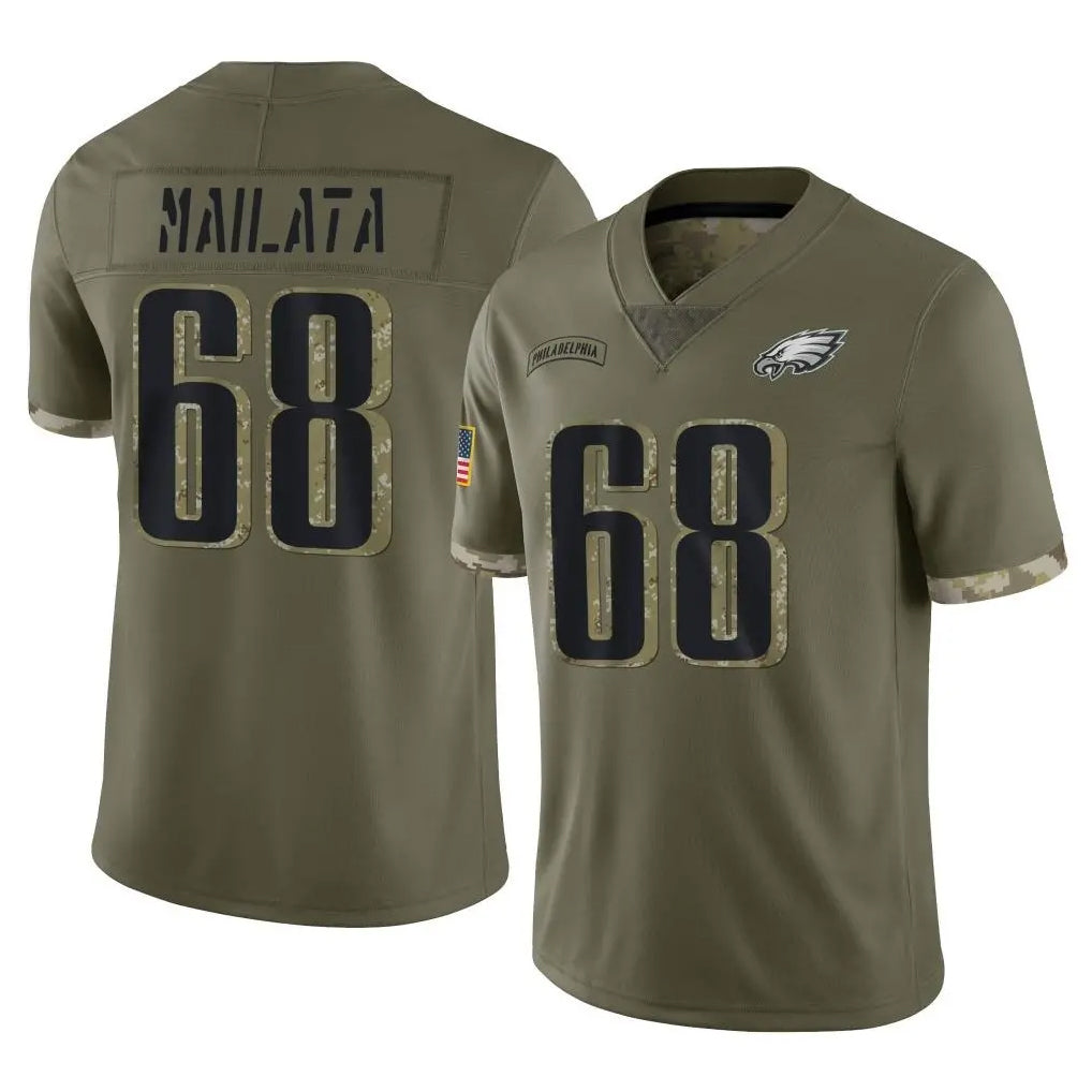 Choea P.Eagles #68 Jordan Mailata Player Olive Salute To Service Limited Stitched Jerseys