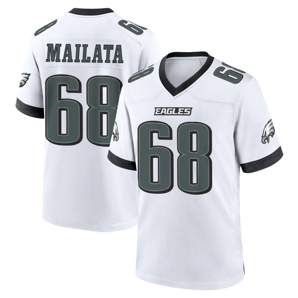 Choea P.Eagles #68 Jordan Mailata Player White Game Home Stitched Jerseys