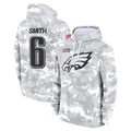 Choea P.Eagles #6 DeVonta Smith Player Arctic Camo Salute to Service Pullover Hoodies Limited Game Stitched Jerseys