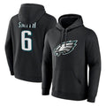 Choea P.Eagles #6 DeVonta Smith Player Black Pullover Hoodies Home Game Stitched Jerseys