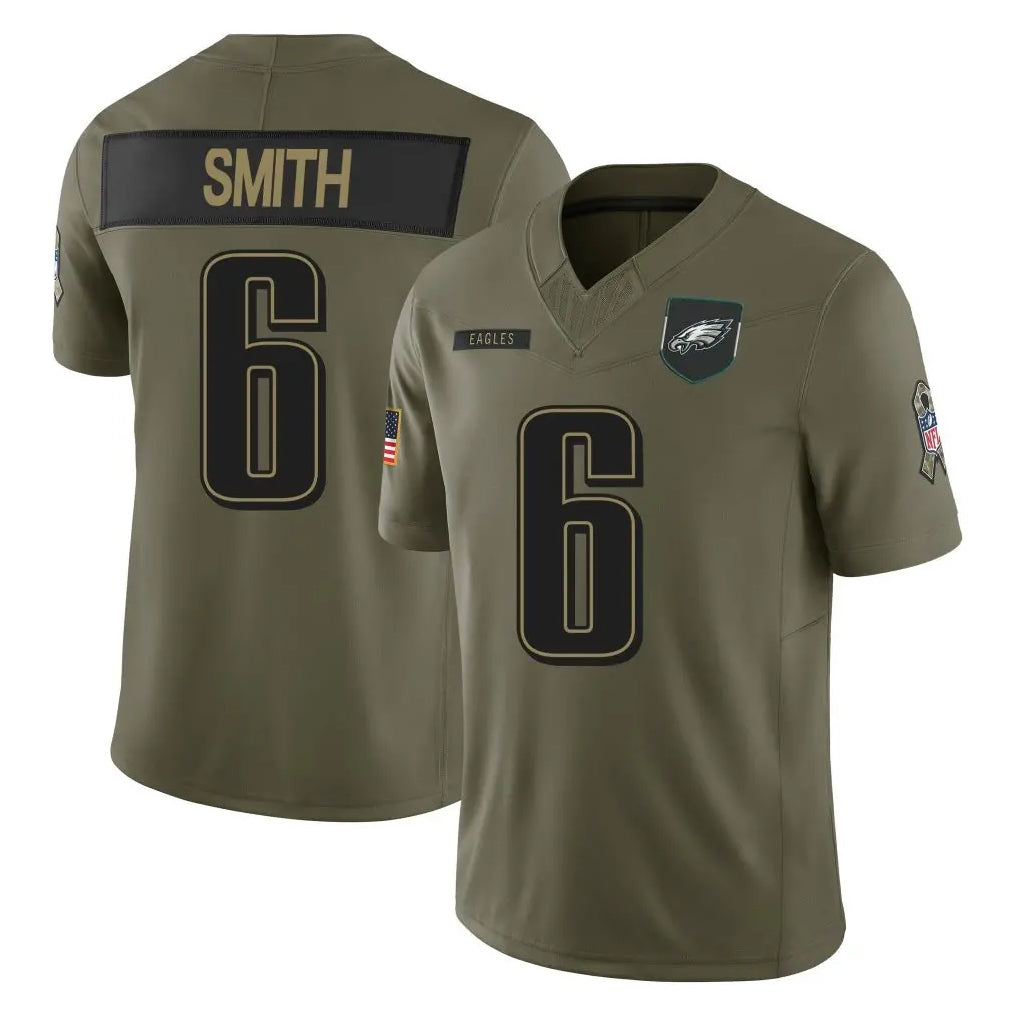 Choea P.Eagles #6 DeVonta Smith Player Olive 2025 Salute To Service Limited Stitched Jerseys