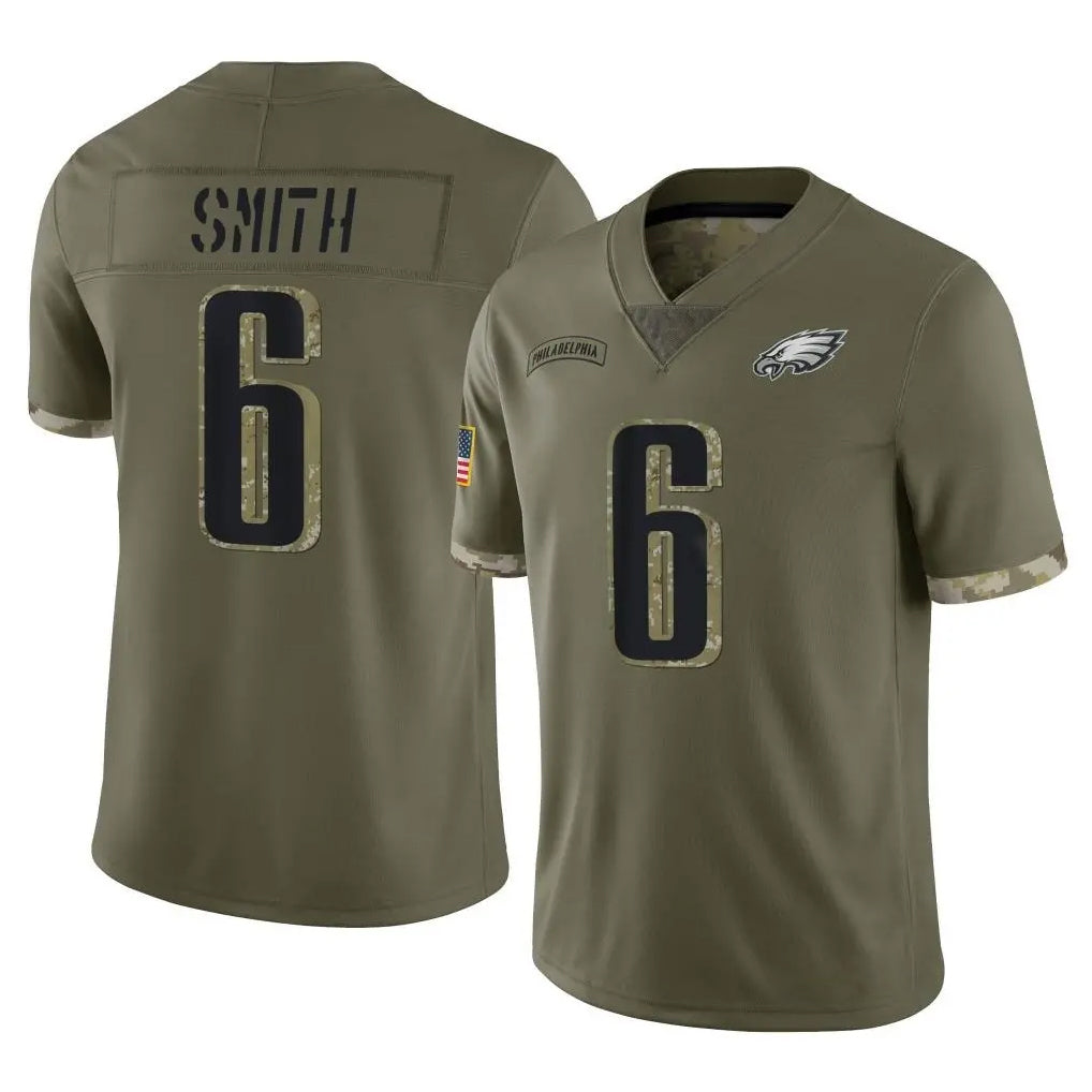Choea P.Eagles #6 DeVonta Smith Player Olive Salute To Service Limited Stitched Jerseys