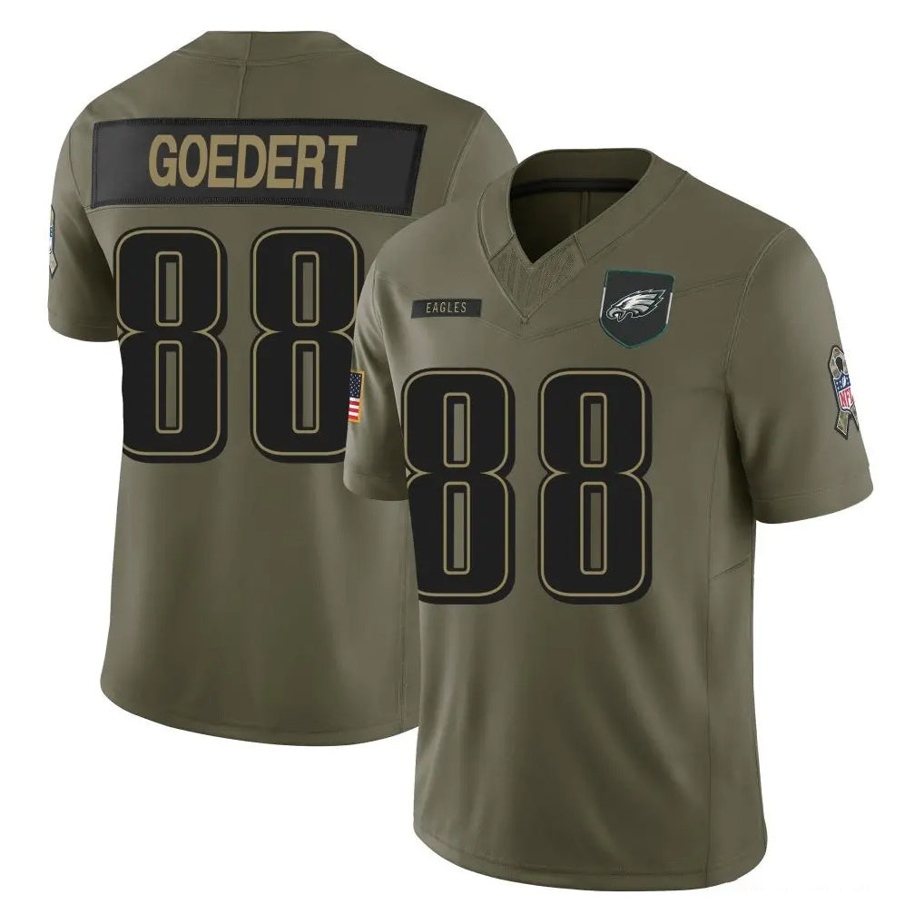 Choea P.Eagles #88 Dallas Goedert Player Olive 2025 Salute To Service Limited Stitched Jerseys