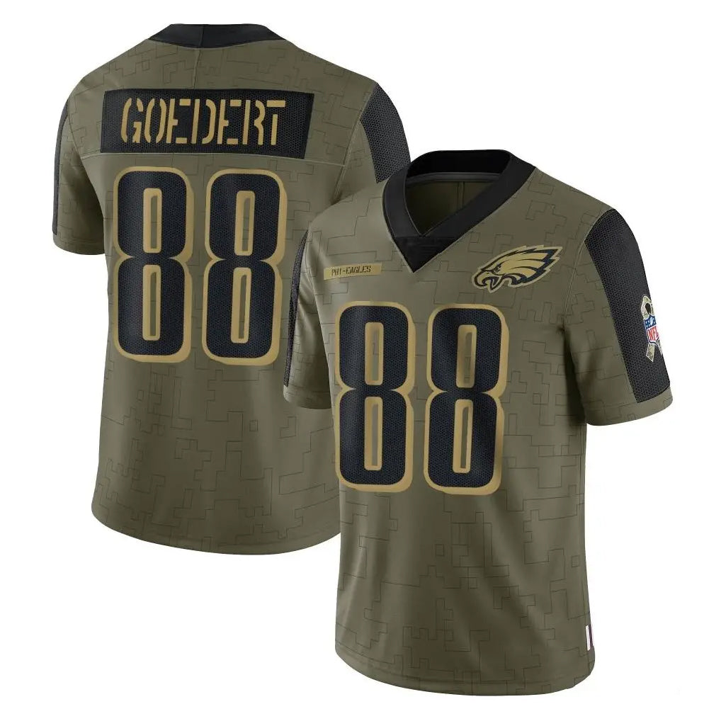 Choea P.Eagles #88 Dallas Goedert Player Olive Salute To Service Limited Game Stitched Jerseys