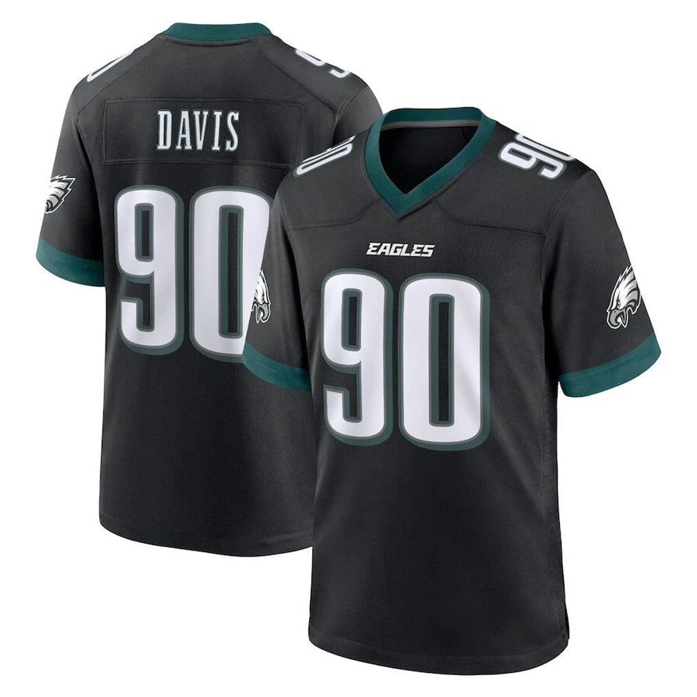 Choea P.Eagles #90 Jordan Davis Player Black Game Home Stitched Jerseys