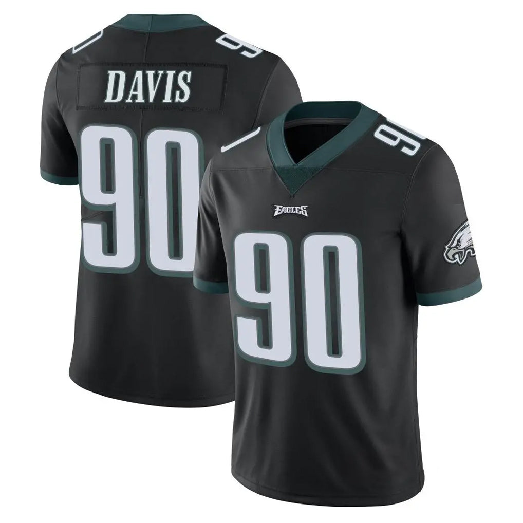 Choea P.Eagles #90 Jordan Davis Player Black Limited Vapor Untouchable Home Game Stitched Jerseys