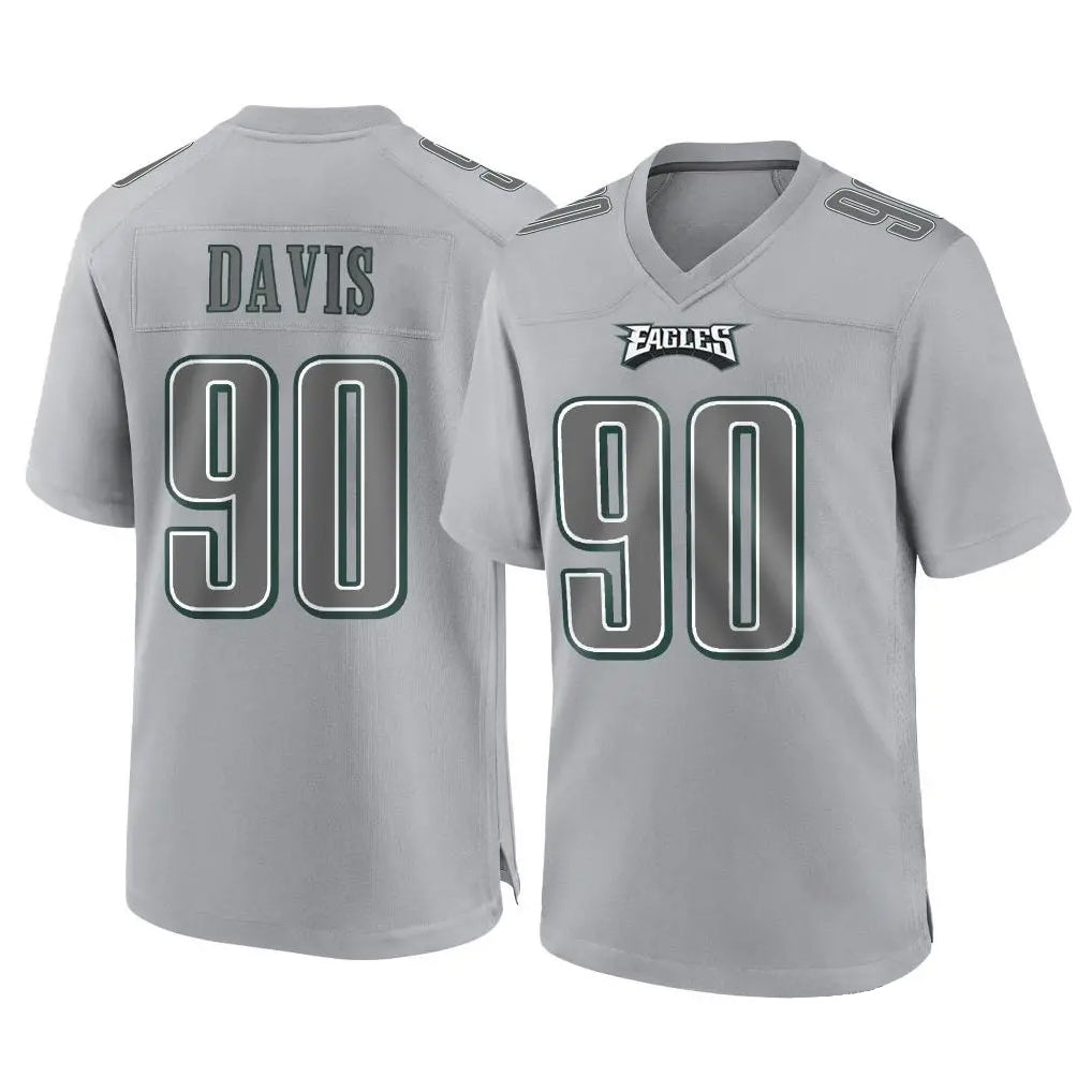Choea P.Eagles #90 Jordan Davis Player Gray Atmosphere Fashion Home Game Stitched Jerseys