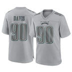 Choea P.Eagles #90 Jordan Davis Player Gray Atmosphere Fashion Home Game Stitched Jerseys