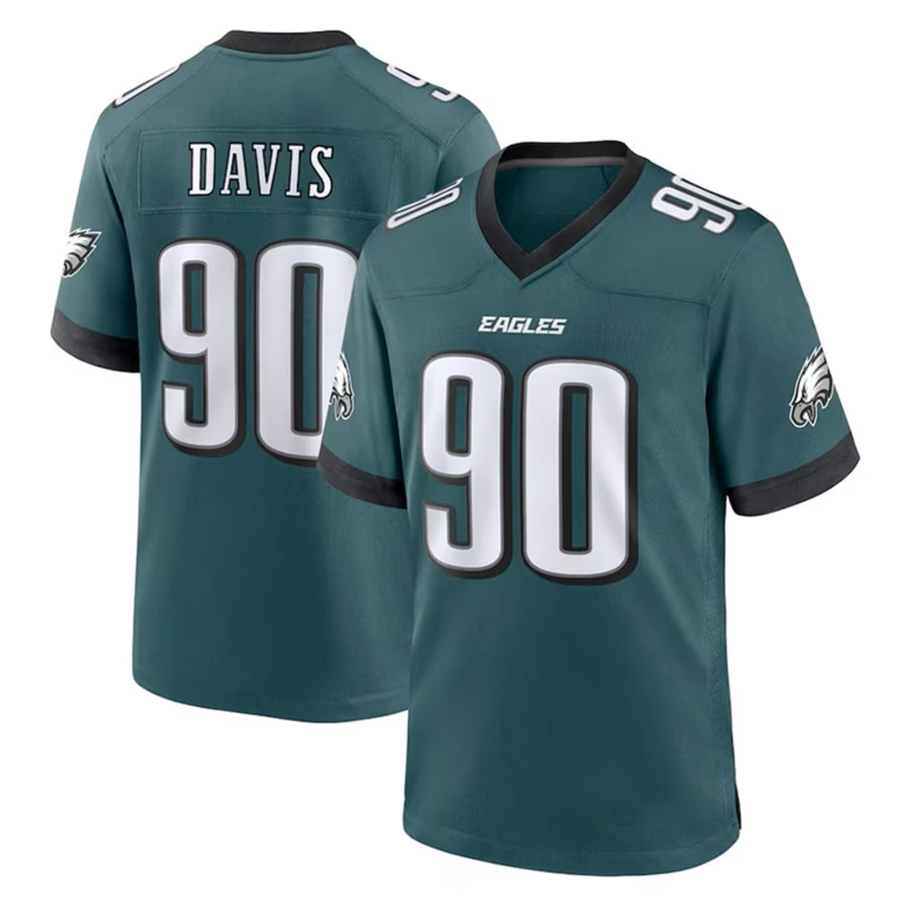 Choea P.Eagles #90 Jordan Davis Player Green Home Game Stitched Jerseys