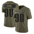 Choea P.Eagles #90 Jordan Davis Player Olive 2025 Salute To Service Limited Stitched Jerseys