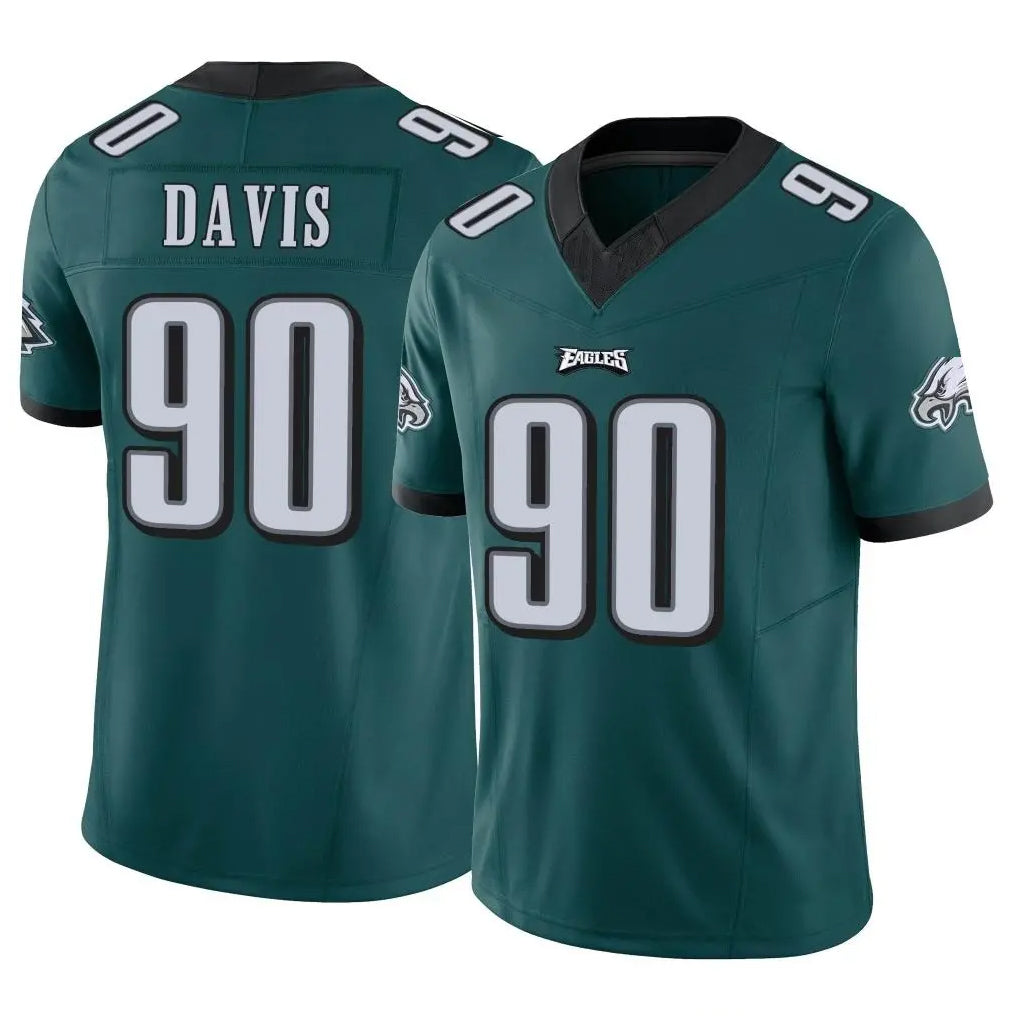 Choea P.Eagles #90 Jordan Davis Player Team Color Green Limited Vapor F.U.S.E. Home Game Stitched Jerseys