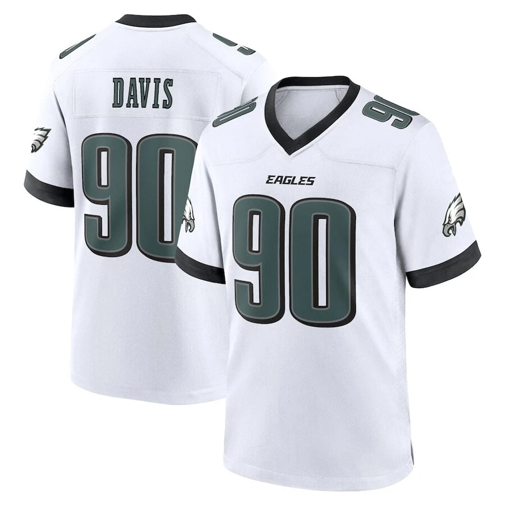 Choea P.Eagles #90 Jordan Davis Player White Game Home Stitched Jerseys