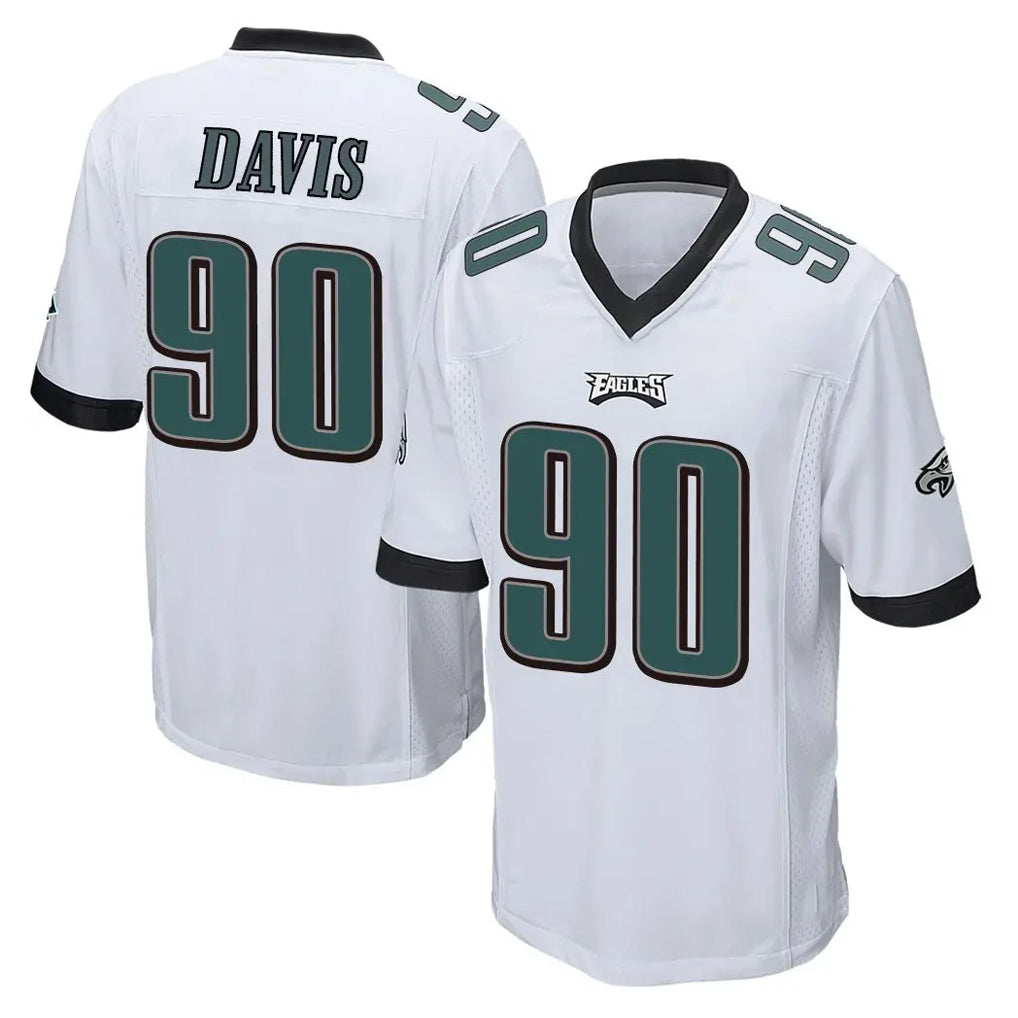 Choea P.Eagles #90 Jordan Davis Player White Home Game Stitched Jerseys