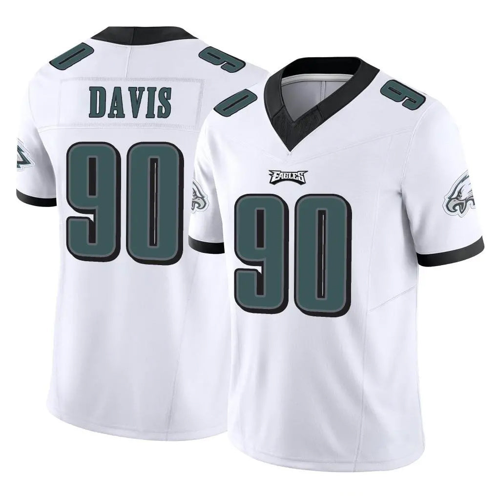 Choea P.Eagles #90 Jordan Davis Player White Limited Vapor F.U.S.E. Home Game Stitched Jerseys