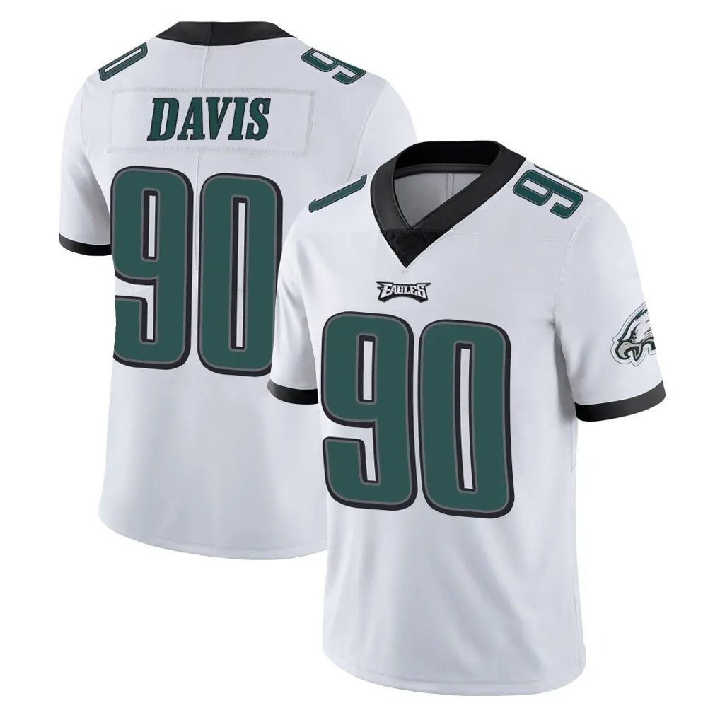 Choea P.Eagles #90 Jordan Davis Player White Limited Vapor Untouchable Home Game Stitched Jerseys