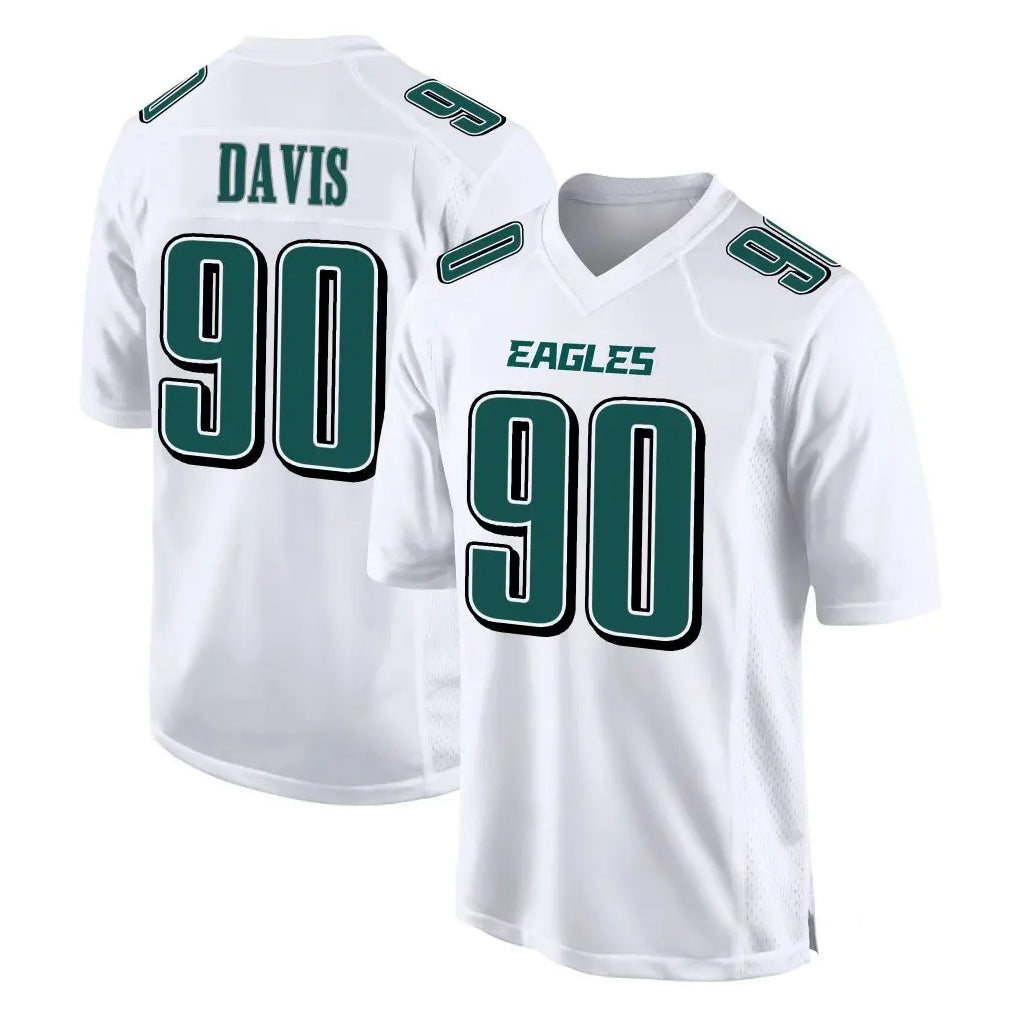 Choea P.Eagles #90 Jordan Davis Player White Tundra Fashion Home Game Stitched Jerseys