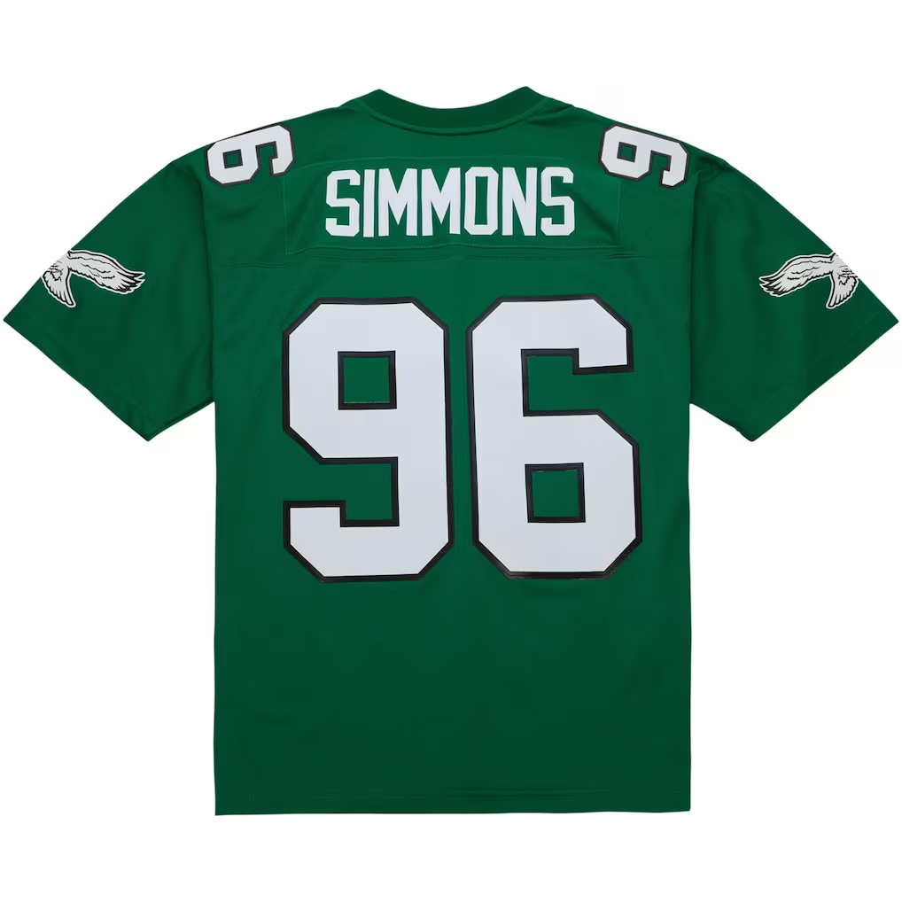 Choea P.Eagles #96 Clyde Simmons Mitchell & Ness Kelly Green Legacy Replica Jersey