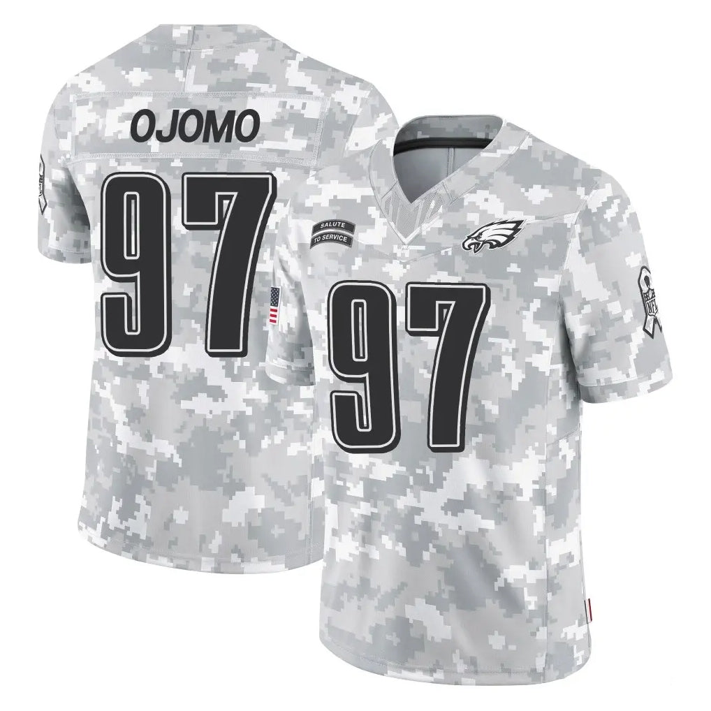 Choea P.Eagles #97 Moro Ojomo Player Arctic Camo Salute to Service Limited Game Stitched Jerseys