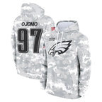 Choea P.Eagles #97 Moro Ojomo Player Arctic Camo Salute to Service Pullover Hoodies Limited Game Stitched Jerseys