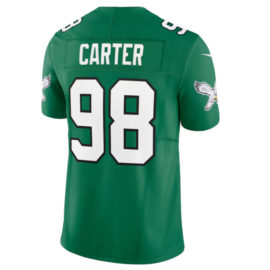 Choea P.Eagles #98 Jalen Carter Green Alternate Vapor F.U.S.E. Limited Jersey Stitched American Stitched Jersey