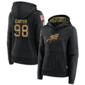 Choea P.Eagles #98 Jalen Carter Player Black Military Hoodie Game Stitched Jerseys