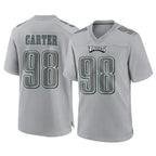Choea P.Eagles #98 Jalen Carter Player Gray Atmosphere Fashion Home Game Stitched Jerseys