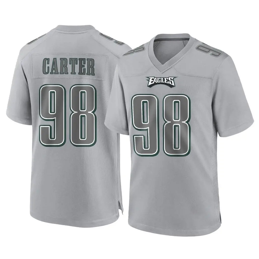 Choea P.Eagles #98 Jalen Carter Player Gray Atmosphere Fashion Home Game Stitched Jerseys